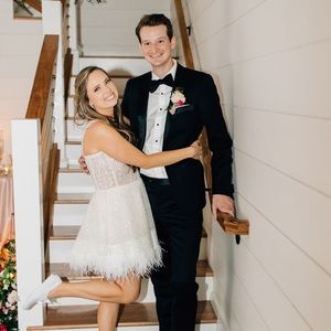 Bronx and Banco- Mademoiselle Bridal Mini Dress. Size Large